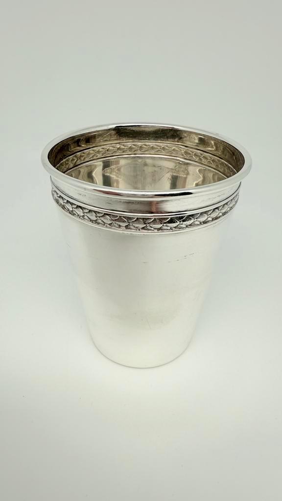 Antiek zilveren geboortebeker, mooi model!, Antiek en Kunst, Antiek | Goud en Zilver, Zilver, Ophalen of Verzenden