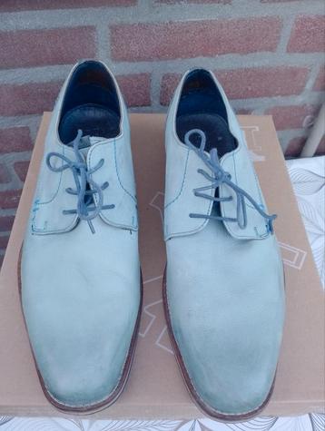 Echt leer! Prachtige heren schoenen van Vertice, 44 blauw beschikbaar voor biedingen