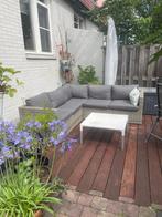 Louncheset lichtgrijs met ademende regenhoes, Tuin en Terras, Ophalen, 5 zitplaatsen, Zo goed als nieuw, Loungeset