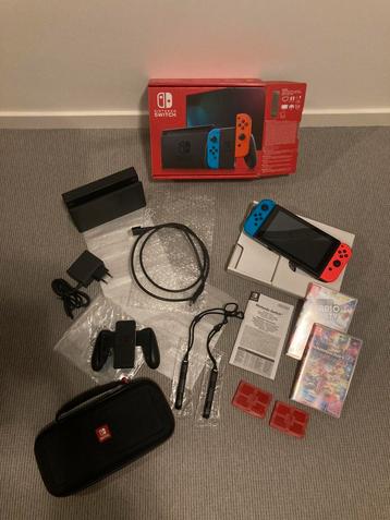 Nintendo Switch + beschermhoes en 2 spellen beschikbaar voor biedingen