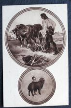 Horoscoopkaart Ram, Josef Manes, Neotypie, ploegende boer, Verzenden, Voor 1920, Ongelopen, Overige thema's
