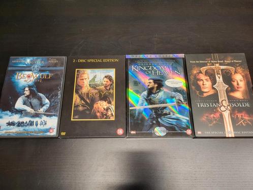 4 DVD pakket middeleeuwen (Troy, Kingdom of Heaven, Beowulf), Cd's en Dvd's, Dvd's | Actie, Gebruikt, Actie, Vanaf 16 jaar, Ophalen of Verzenden