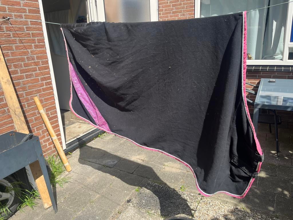 Zweetdeken maat 195 roze mee zwart, Dieren en Toebehoren, Paarden en Pony's | Dekens en Dekjes, Ophalen of Verzenden, Gebruikt