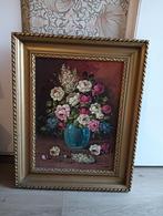 Bloemen schilderij met gouden lijst, Ophalen