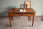 Prachtige antieke eiken schijftafel, bureau, buro & stoel, Verzenden