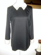LEUKE zwarte blouse met beige kraagje mt. L - nieuw!, Ophalen of Verzenden, Nieuw, Maat 42/44 (L), Zwart