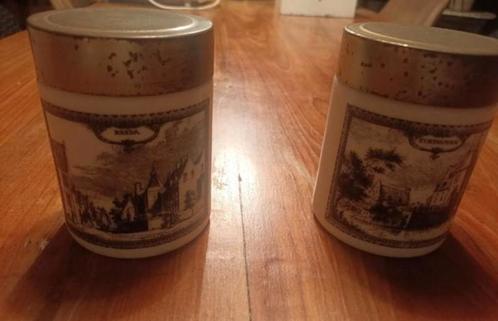 Vintage keramische voorraadpotten met deksel, Antiek en Kunst, Antiek | Porselein, Ophalen of Verzenden