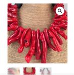 Groot bamboe koralen collier van Maya Wildevuur, Ophalen of Verzenden, Zo goed als nieuw, Met edelsteen, Rood