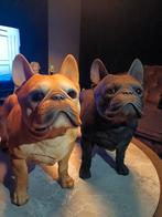 Franse Buldogs staand/zit crème en  zwart staand en zit, Tuin en Terras, Tuinbeelden, Ophalen, Nieuw, Kunststof