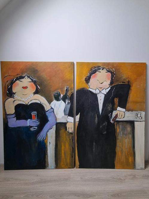 Acrylverfschilderij M. Weski naar Gerdine Duijssens, Antiek en Kunst, Kunst | Schilderijen | Modern, Ophalen of Verzenden