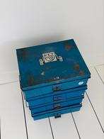 4x blauwe vintage PTT Geldkist - € 35 p.s., Ophalen, Minder dan 50 cm, Gebruikt, Minder dan 50 cm