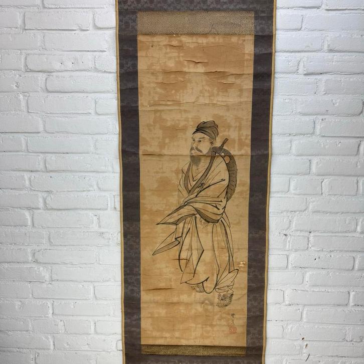 Japans schilderij op rol doek - wijze oude man, Antiek en Kunst, Kunst | Niet-Westerse kunst, Ophalen of Verzenden