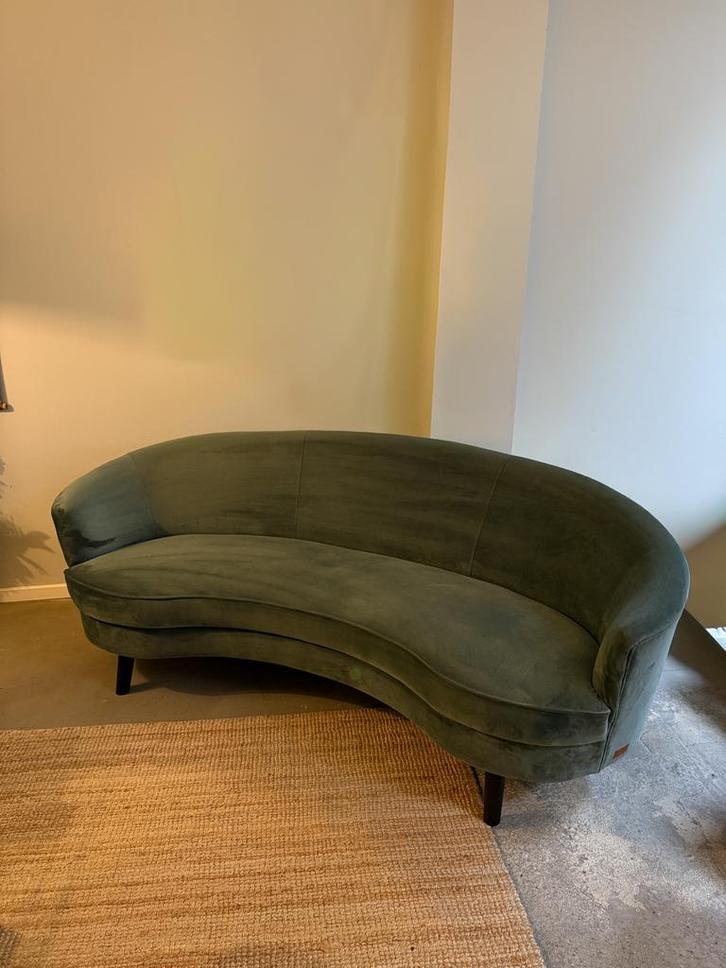 Grijs blauwe Sissy Boy Bank - Fluweel, Huis en Inrichting, Banken | Sofa's en Chaises Longues, Zo goed als nieuw, Driepersoons