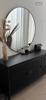 Zwart dressoir met webbing deurtjes, Ophalen, Overige materialen, Gebruikt, 150 tot 200 cm