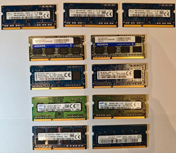 Laptop Ram geheugens DDR3 en DDR4, Computers en Software, RAM geheugen, Zo goed als nieuw, Desktop, DDR3, Ophalen of Verzenden