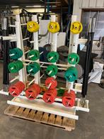 15 x bodypump set met rek body pump schijven en stangen, Sport en Fitness, Fitnessmaterialen, Ophalen, 15 x, Gebruikt, Bodypump set