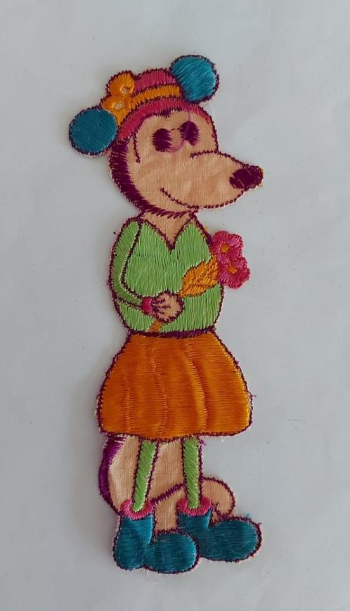 Antiek Turmac zijdje applicatie Minnie Mouse, Antiek en Kunst, Curiosa en Brocante, Ophalen of Verzenden