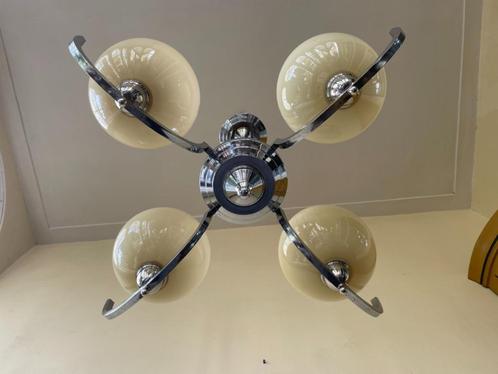 Hanglamp Plafondlamp Lamp art deco 1930 grote gele schalen, Antiek en Kunst, Antiek | Lampen, Ophalen of Verzenden