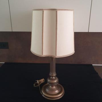 Vintage - Tafellamp - Messing - Stoffen Kap - Herda. beschikbaar voor biedingen