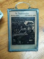 Mooi Glas in lood raampje.  Afbeelding de papiermaker., Ophalen of Verzenden