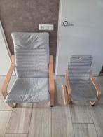 Ikea poang stoel en kinderstoel, Huis en Inrichting, Ophalen, Wit, Twee
