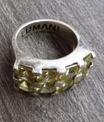 RETRO Zilveren 925 Ring Groen Glazen Stenen Gefacetteerd, Sieraden, Tassen en Uiterlijk, Antieke sieraden, Ophalen of Verzenden