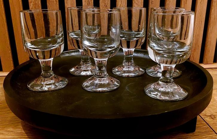 6 portglazen wijnglazen Met pontil merk uit de 19de eeuw, Verzamelen, Glas en Borrelglaasjes, Ophalen of Verzenden