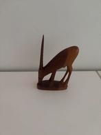Vintage handgesneden Gazelle Beeldje, Antiek en Kunst, Kunst | Beelden en Houtsnijwerken, Ophalen of Verzenden