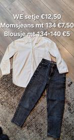 WE setje. Momsjeans en blousje mt 134, Kinderen en Baby's, Kinderkleding | Maat 134, Broek, Meisje, Ophalen of Verzenden, Zo goed als nieuw