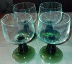 4 Roemer glazen, groene voet  jaren '60-'70, Antiek en Kunst, Ophalen of Verzenden
