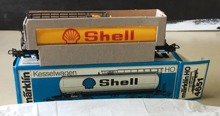 MäRKLIN H0 # 4651 KETELWAGEN SHELL 4-assen - 1978 N in OVP, Hobby en Vrije tijd, Modeltreinen | H0, Nieuw, Wagon, Wisselstroom