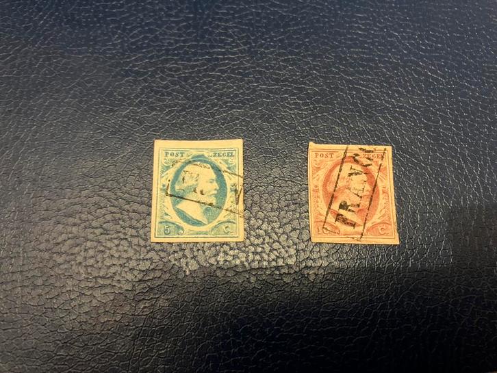Nederland nummers 1 en 2 gebruikt, erg mooie exemplaren, Postzegels en Munten, Postzegels | Nederland, Gestempeld, T/m 1940, Ophalen of Verzenden