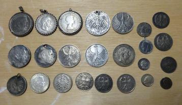 Partij zilveren munten. Bodem en watervondsten beschikbaar voor biedingen