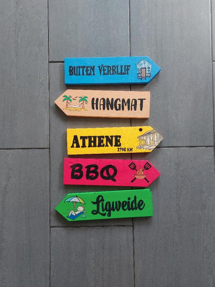 Handgemaakte wegwijs- & strandborden, Tuin en Terras, Tuinwanddecoratie, Nieuw, Ophalen of Verzenden