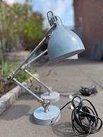 2x verstelbare Wand / Bureaulamp grijs/blauw, Huis en Inrichting, Lampen | Tafellampen, Ophalen of Verzenden, Zo goed als nieuw