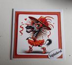Zelfgemaakte kaart met envelop GEFELICITEERD, Ophalen of Verzenden, Nieuw, Dieren