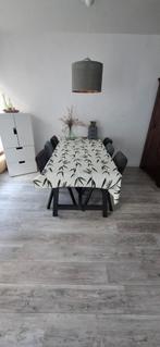 Eettafel met 6 stoelen, Huis en Inrichting, Tafels | Eettafels, Ophalen, Gebruikt, 50 tot 100 cm, Modern