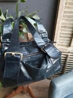 zwart leer Gio Gini schoudertas, Ophalen of Verzenden, Gebruikt, Zwart, Leer