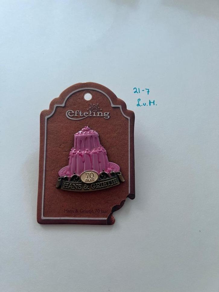 Efteling pin - EPP 488 - Hans & Grietje 70 jaar, Verzamelen, Efteling, Nieuw, Button of Speldje, Ophalen of Verzenden