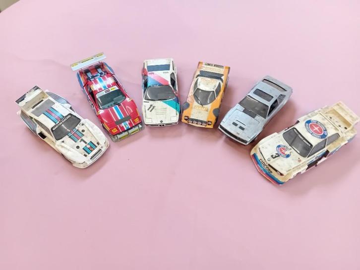 BARNFIND 6 miniaturen Ferrari, BMW, Porsche, Lancia, Mustang, Hobby en Vrije tijd, Modelauto's | 1:24, Gebruikt, Auto, Overige merken