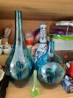 Vazen blauw glas, Huis en Inrichting, Woonaccessoires | Vazen, Gebruikt, Blauw, Ophalen of Verzenden, Glas