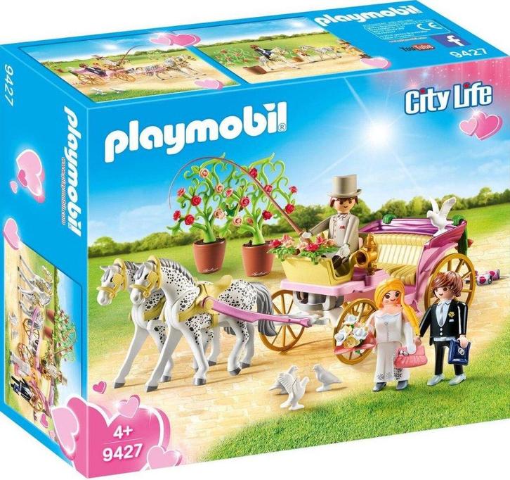 Playmobil 9427 Paarden trouw koets & guirlande, bruidspaar, Kinderen en Baby's, Speelgoed | Playmobil, Nieuw, Complete set, Ophalen of Verzenden