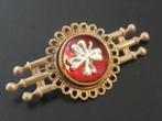 Antieke geluks broche  -   klavertje 4, Verzenden, Broche