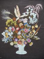 Borduurwerk "Veldboeket" (bruin), Ophalen of Verzenden, Gebruikt, Handborduren, Onderdeel of Toebehoren