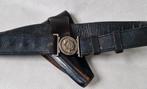 Oude KOPPELRIEM met PISTOOLHOLSTER Politie Den Haag tuigleer, Ophalen of Verzenden, Overige soorten, Nederland, Overige typen