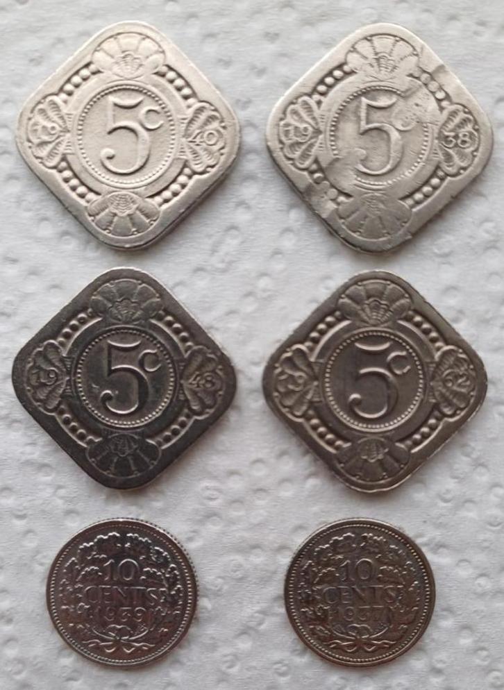 4 x vierkante stuivers en 2 dubbeltjes wilhelmina, Postzegels en Munten, Munten | Nederland, Setje, 10 cent, Koningin Wilhelmina