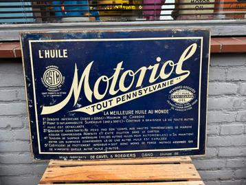 Motoriol oud olie reclamebord beschikbaar voor biedingen