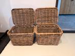 2 Rieten Manden met Deksel, Huis en Inrichting, Ophalen, Overige materialen, Minder dan 50 cm, Minder dan 50 cm