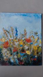 Origineel olieverf schilderijtje met veldbloemen, Ophalen of Verzenden