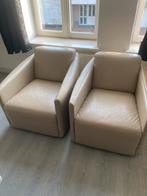 2 Luxe Lederen Fauteuils - Made in Italy, Huis en Inrichting, Fauteuils, Ophalen, Minder dan 75 cm, Leer, Zo goed als nieuw